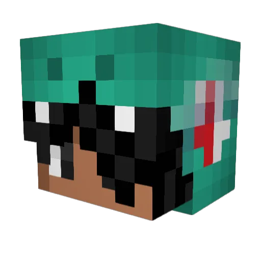 Nalimiam Minecraft avatar head, 3D render