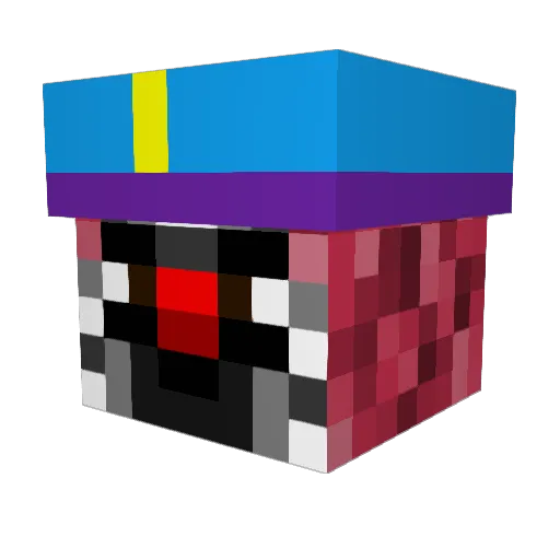 Nallow Minecraft avatar head, 3D render
