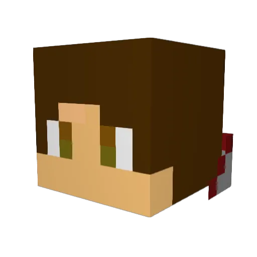 Nalv0 Minecraft avatar head, 3D render