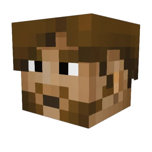 Namaineko Minecraft avatar head, 3D render