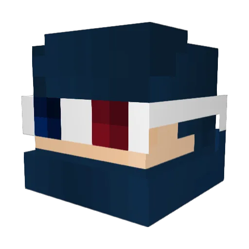 Namba_V Minecraft avatar head, 3D render