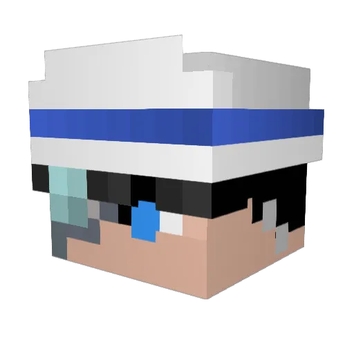 Namechangee Minecraft avatar head, 3D render