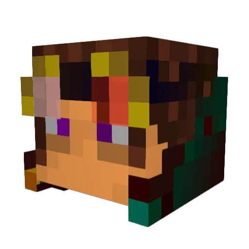 Nameroster Minecraft avatar head, 3D render
