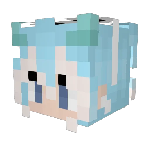 NamiInuVT Minecraft avatar head, 3D render