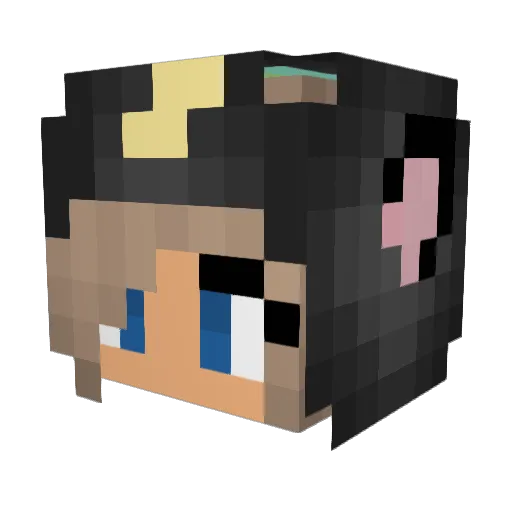 Namikoshii Minecraft avatar head, 3D render