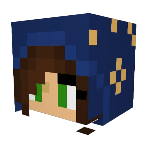 Namirure Minecraft avatar head, 3D render