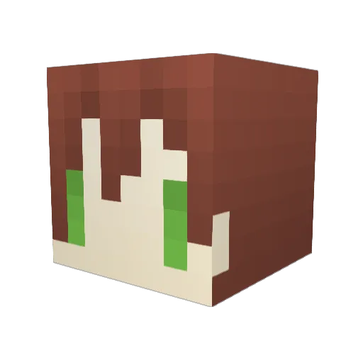 Namonashi Minecraft avatar head, 3D render