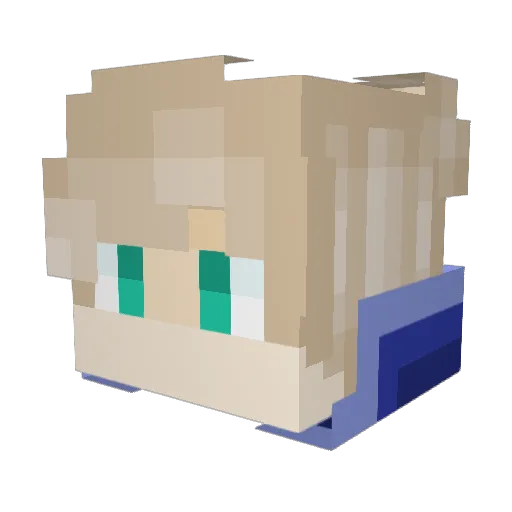 Namron7 Minecraft avatar head, 3D render