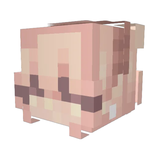 Namufon Minecraft avatar head, 3D render