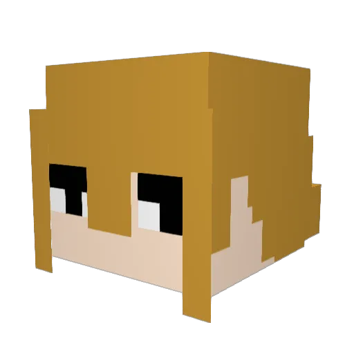 Nan_P Minecraft avatar head, 3D render