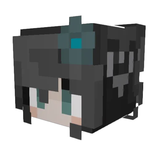 NanaDoki Minecraft avatar head, 3D render