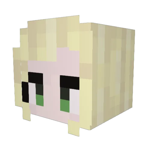 NanaHi_1 Minecraft avatar head, 3D render