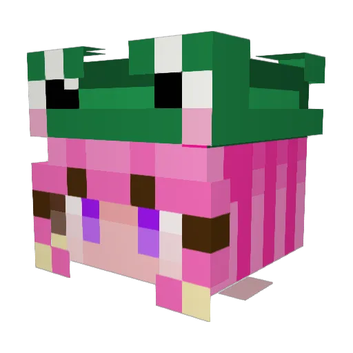 Nanabeejuno Minecraft avatar head, 3D render