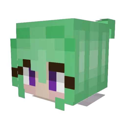 Nanaborri Minecraft avatar head, 3D render