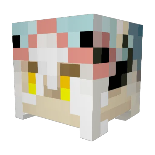NanachiNya Minecraft avatar head, 3D render
