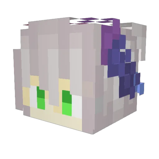Nanaka77777 Minecraft avatar head, 3D render
