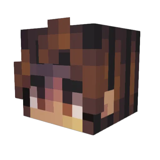 Nanakawe Minecraft avatar head, 3D render