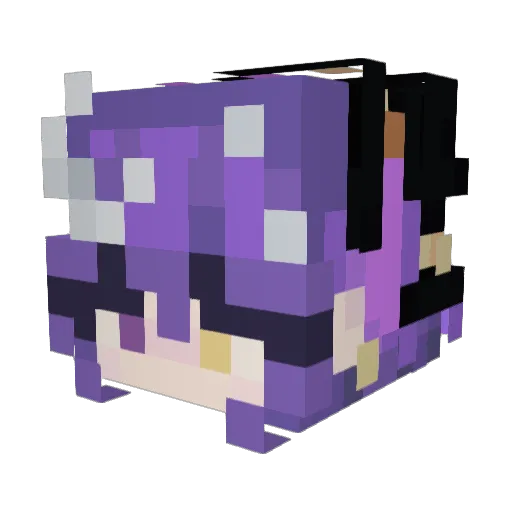 NanamiAMG Minecraft avatar head, 3D render