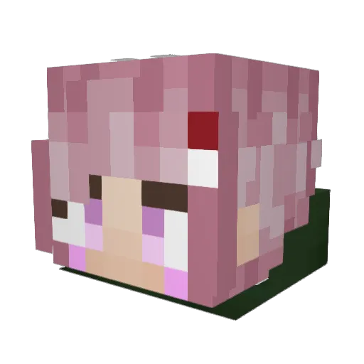 NanamiChiaki_7 Minecraft avatar head, 3D render