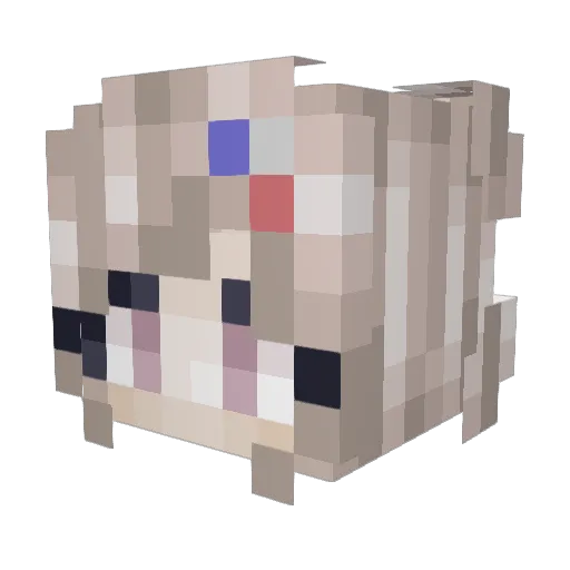NanamiChiaki_ Minecraft avatar head, 3D render