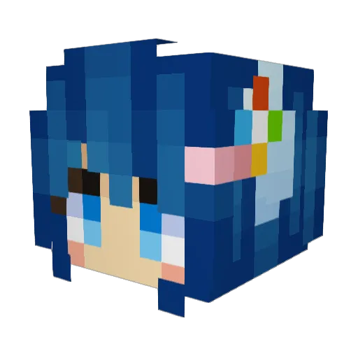 NanamiMadobe Minecraft avatar head, 3D render