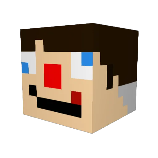 Nanamy Minecraft avatar head, 3D render