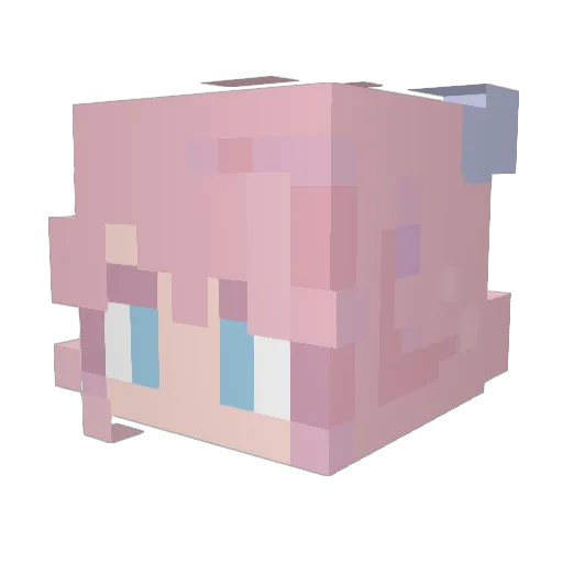 NanamyX3 Minecraft avatar head, 3D render