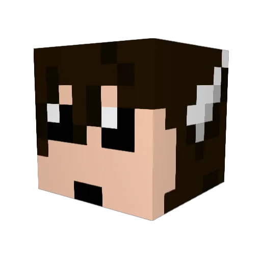Nananime Minecraft avatar head, 3D render