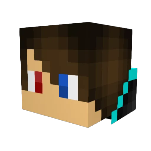 Nanareu Minecraft avatar head, 3D render