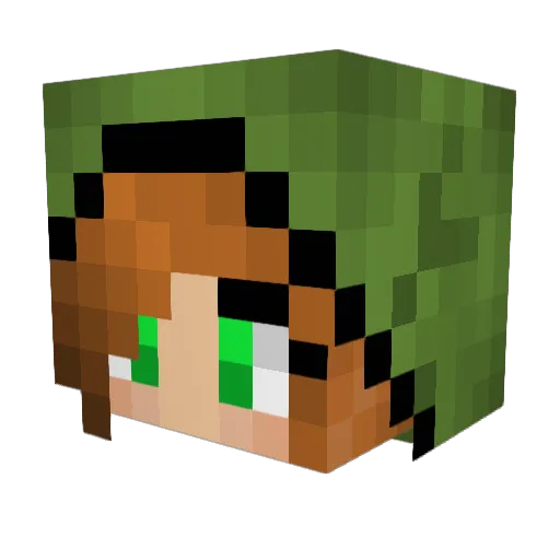 Nanarie Minecraft avatar head, 3D render