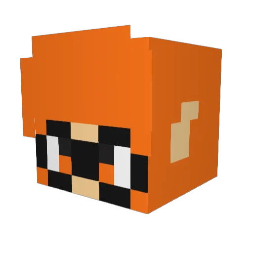 Nanashi28 Minecraft avatar head, 3D render