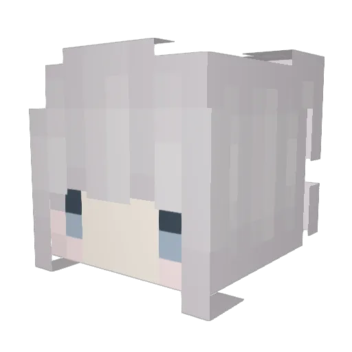 Nanazuwu Minecraft avatar head, 3D render