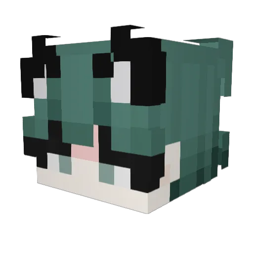 Nanbanan Minecraft avatar head, 3D render