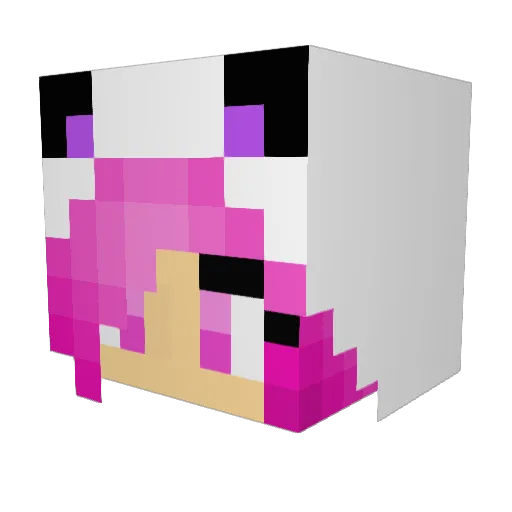 NancyLoves Minecraft avatar head, 3D render