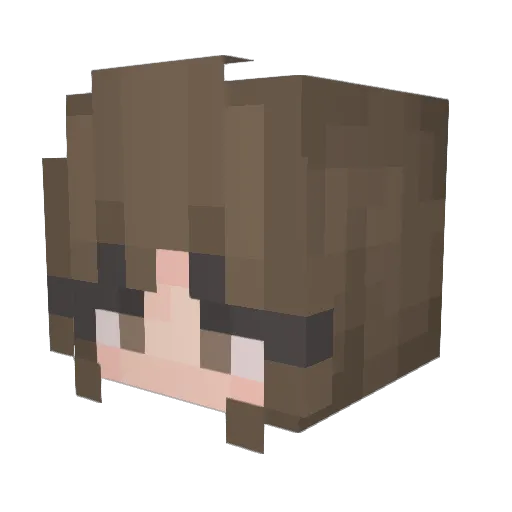 Nanda_Craft Minecraft avatar head, 3D render