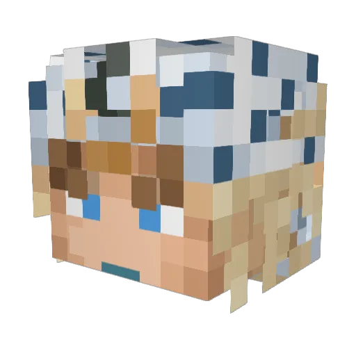 Nandoru Minecraft avatar head, 3D render