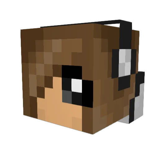 NaniGirl220 Minecraft avatar head, 3D render