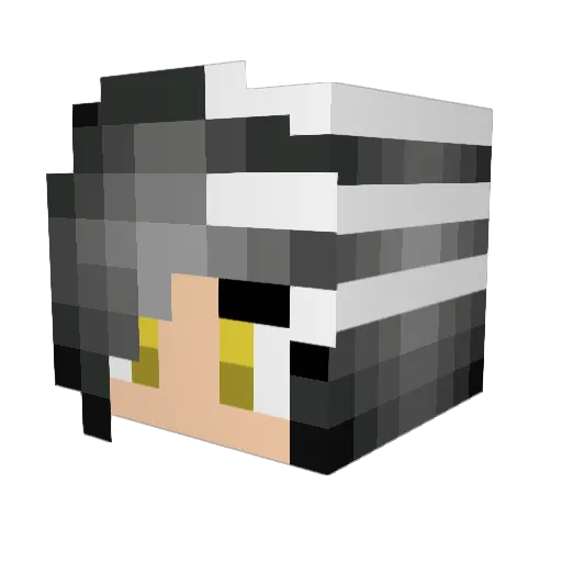 Nanimoshinai Minecraft avatar head, 3D render