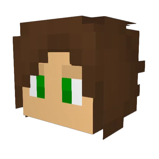 Naninananere Minecraft avatar head, 3D render