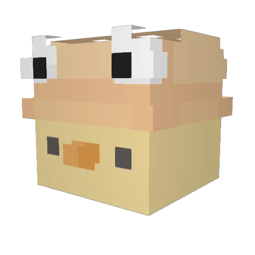 Nanjar Minecraft avatar head, 3D render