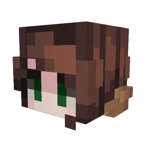 Nankani Minecraft avatar head, 3D render