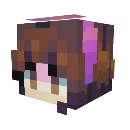 Nannastiina Minecraft avatar head, 3D render
