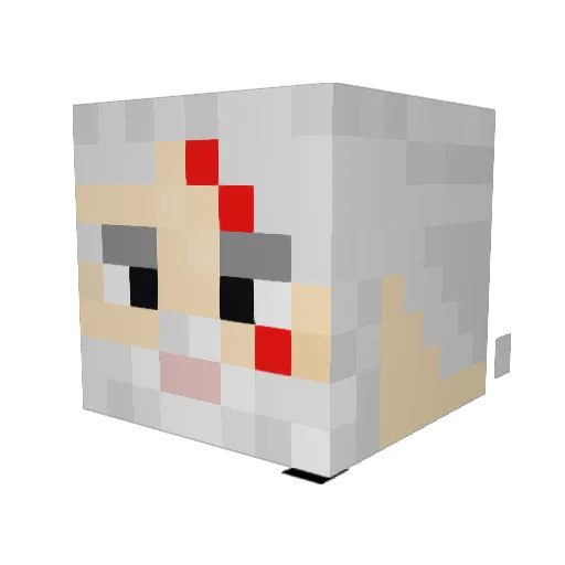 Nanniiiii Minecraft avatar head, 3D render
