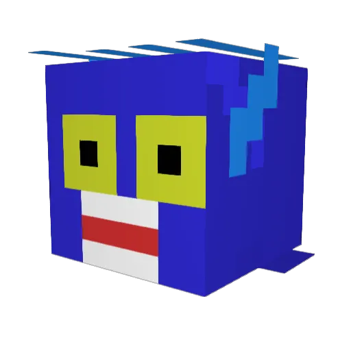 Nano2b Minecraft avatar head, 3D render