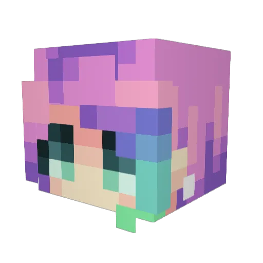 NanoGlitch Minecraft avatar head, 3D render