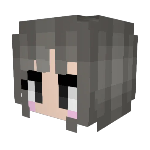 NanoShinonome Minecraft avatar head, 3D render