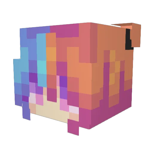 Nanodayoo Minecraft avatar head, 3D render