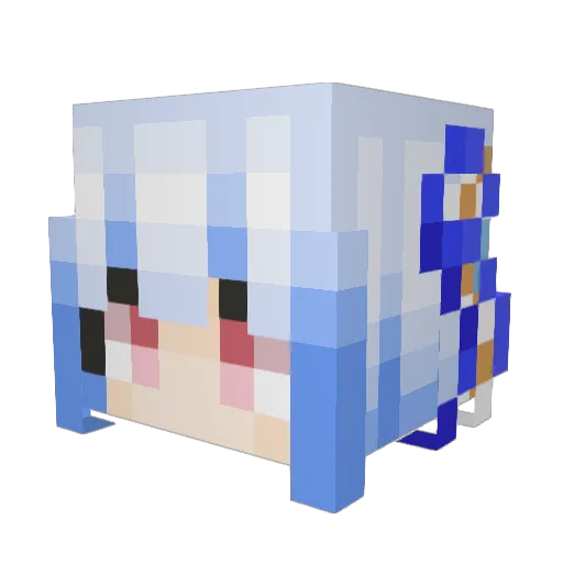Nanoka_A7 Minecraft avatar head, 3D render