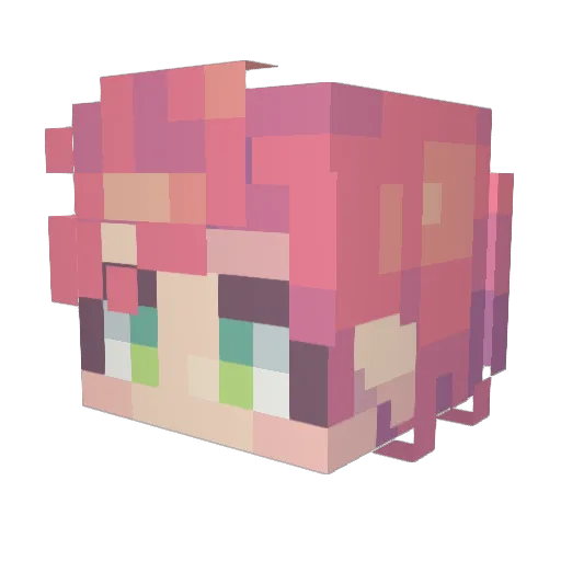 Nanorose Minecraft avatar head, 3D render