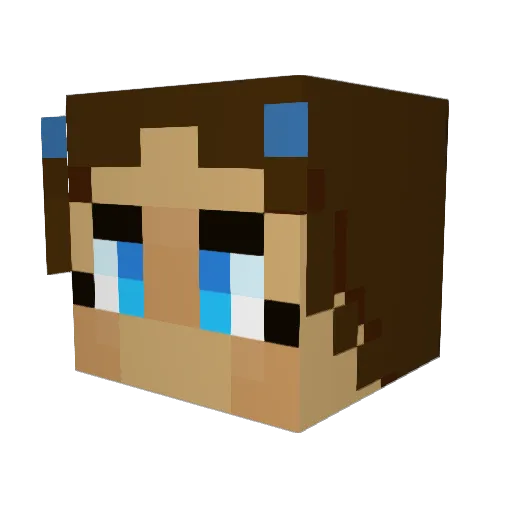 Nantena Minecraft avatar head, 3D render